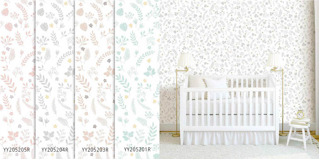 Papel de parede infantil - Folhagens Delicadas