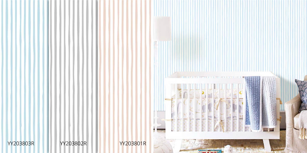 Papel de parede infantil - Listras Delicadas